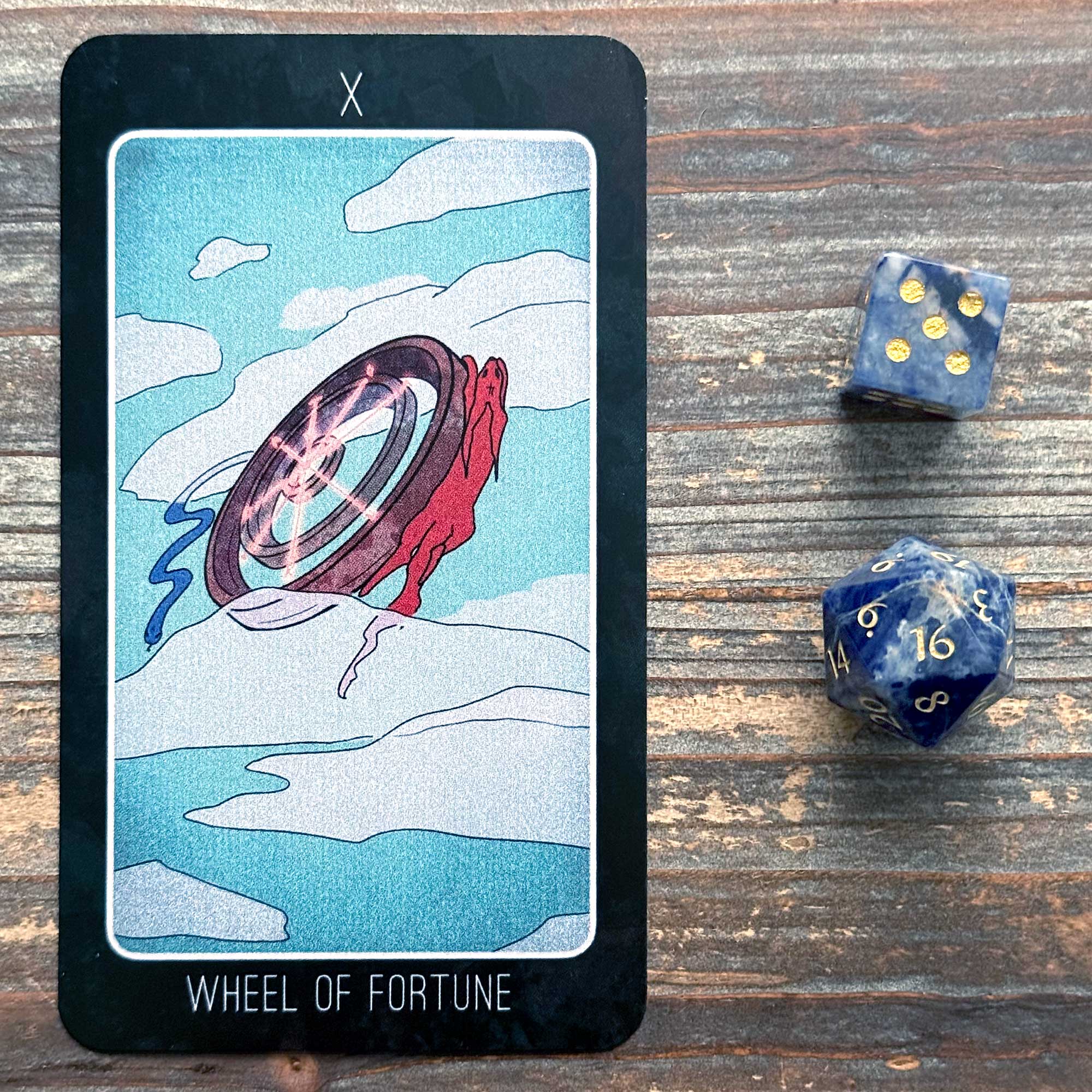 Tarot Activity from The One Card a Day Journal by Maria Sofia Marmanides - Potion Hunters Tarot - Wheel of Fortune card