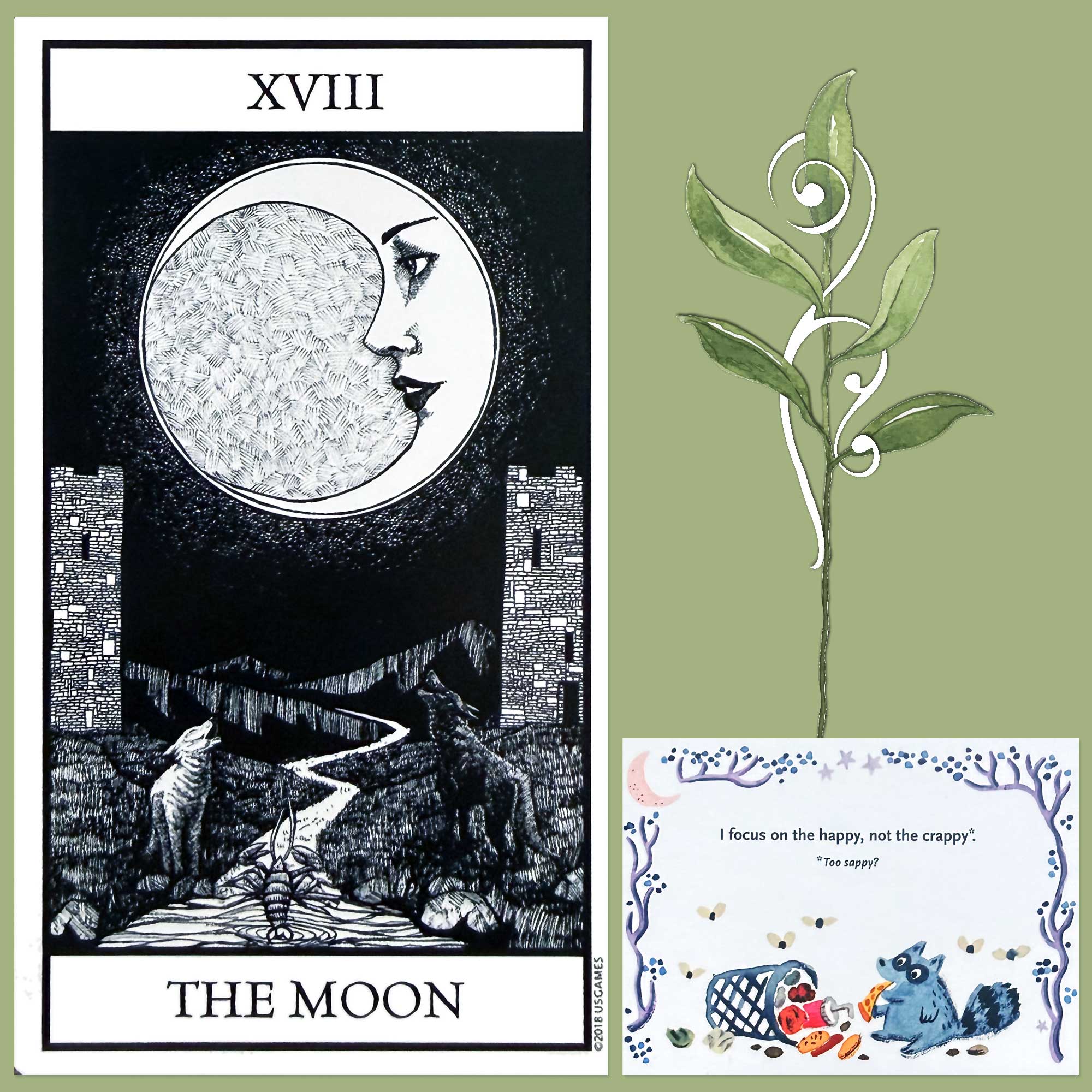 Bianco Nero Tarot - The Moon Card and Affirmators! Evening Mantras