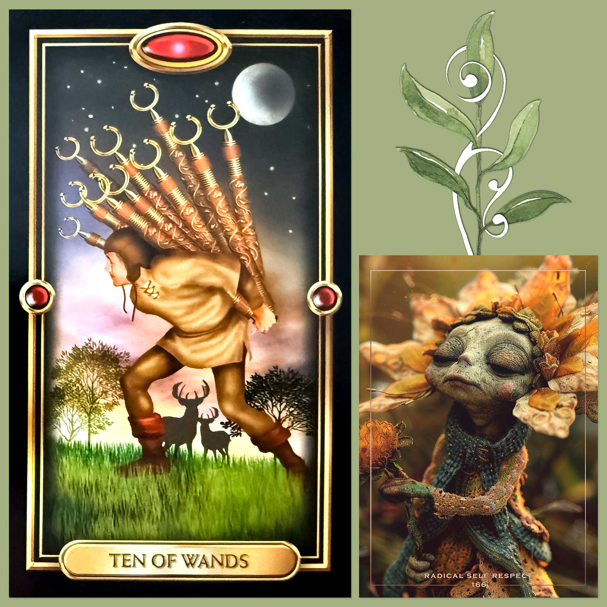 Gilded Tarot - Ten of Wands