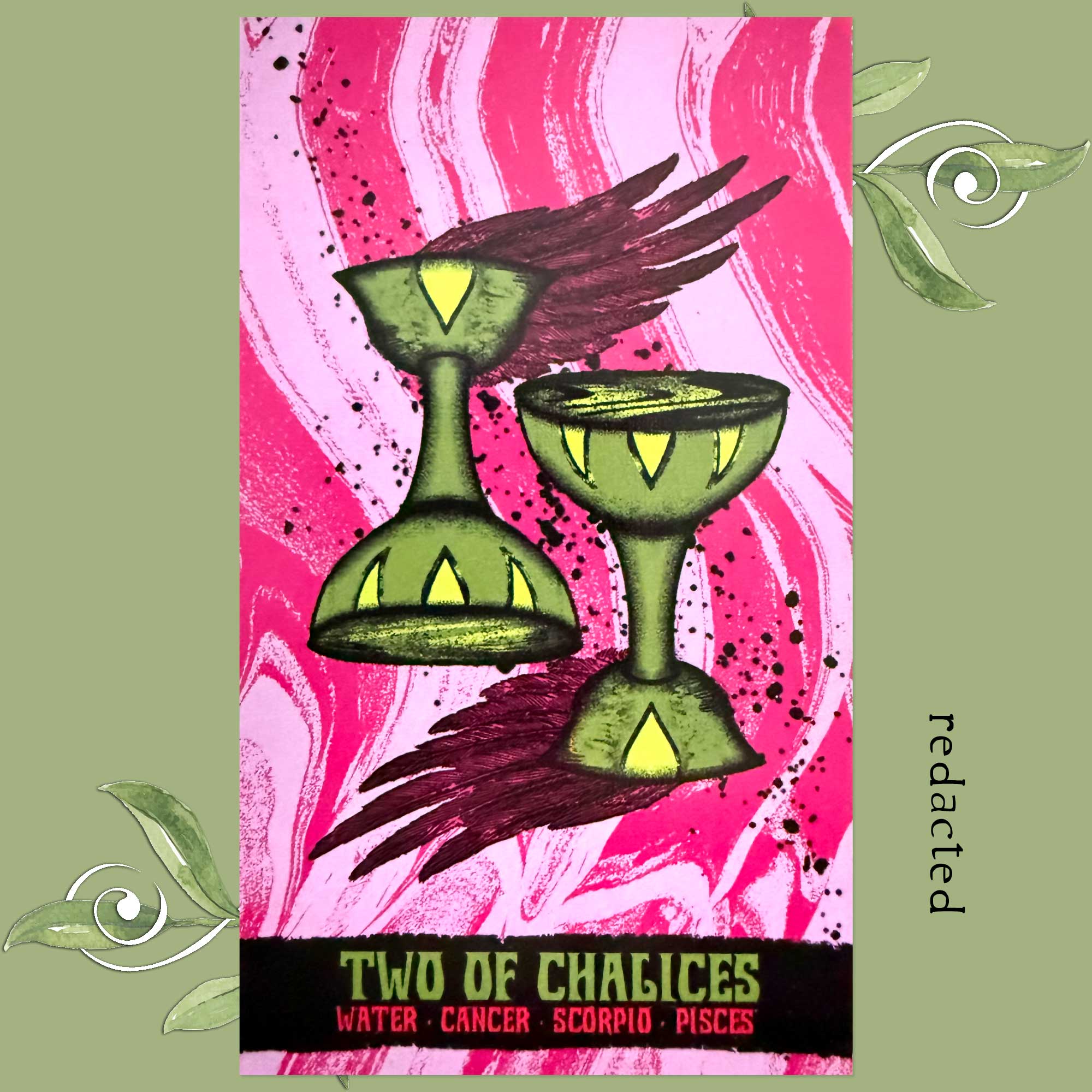 Cosmic Butcher's Guide To the Strange and Eternal Tarot - Two of Cups
