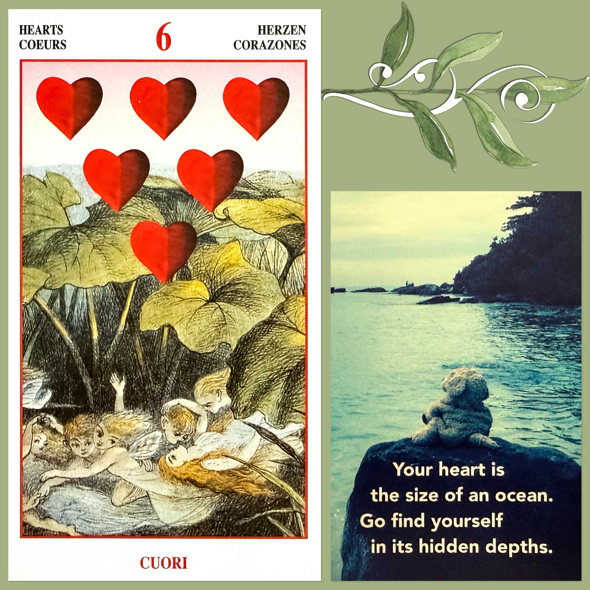 The Fairy Tarots - Six of Cups and Rumi Quotes Lobilat Cards