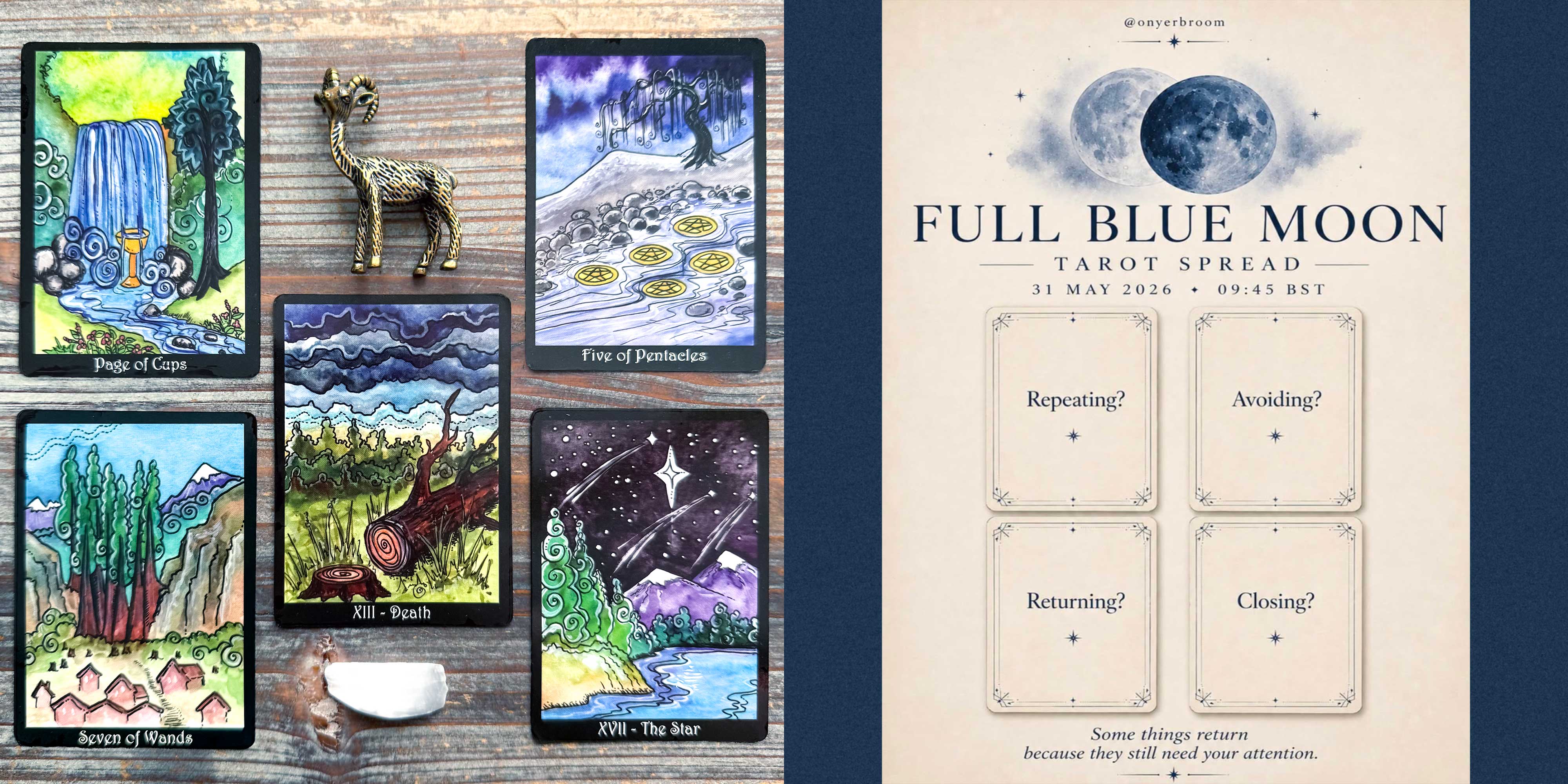 Full Blue Moon in Sagittarius Tarot Reading with the Tarot of Trees