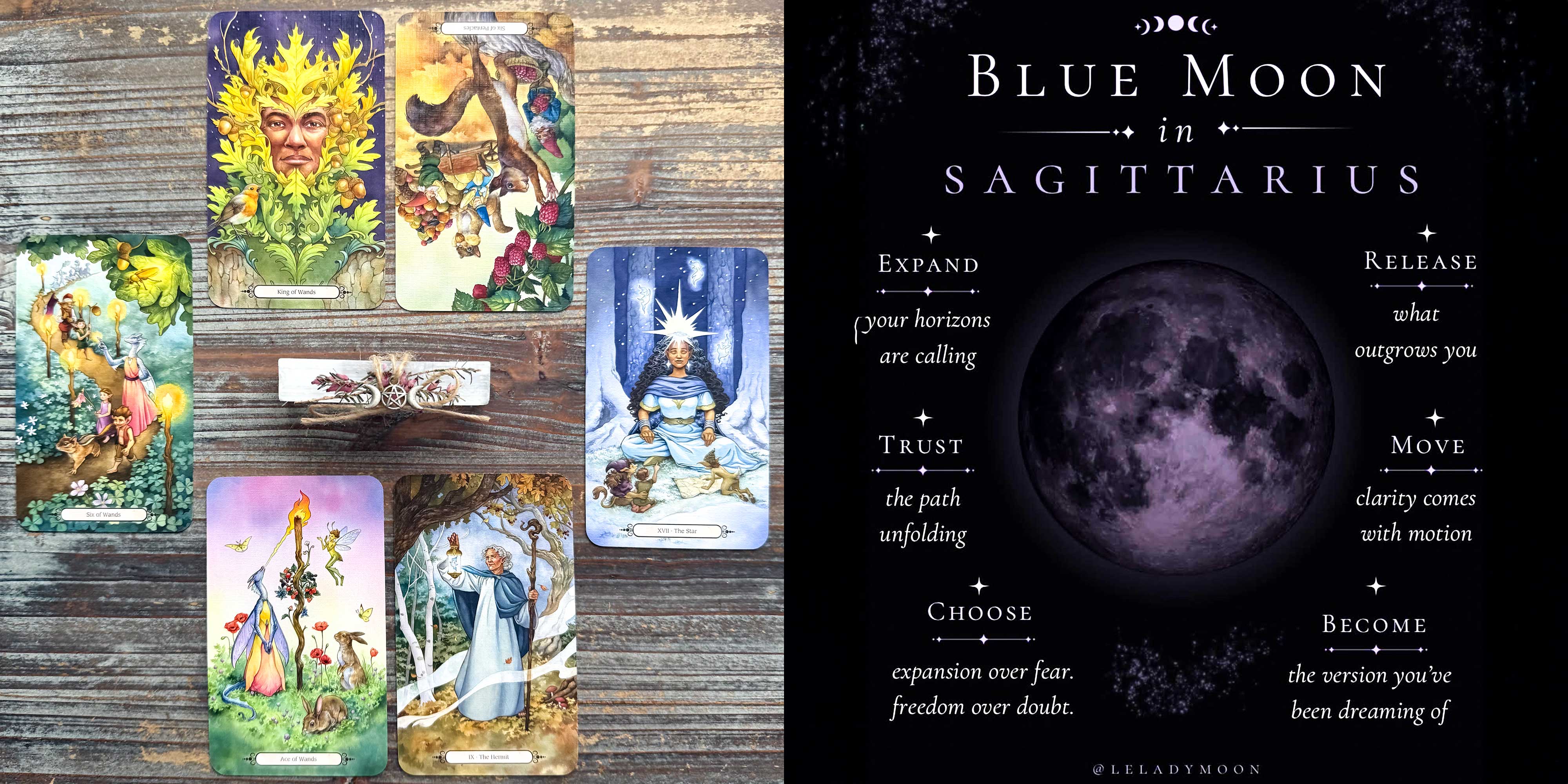 Full Moon in Sagittarius - Blue Moon Tarot Reading with the Faery Wheel Tarot
