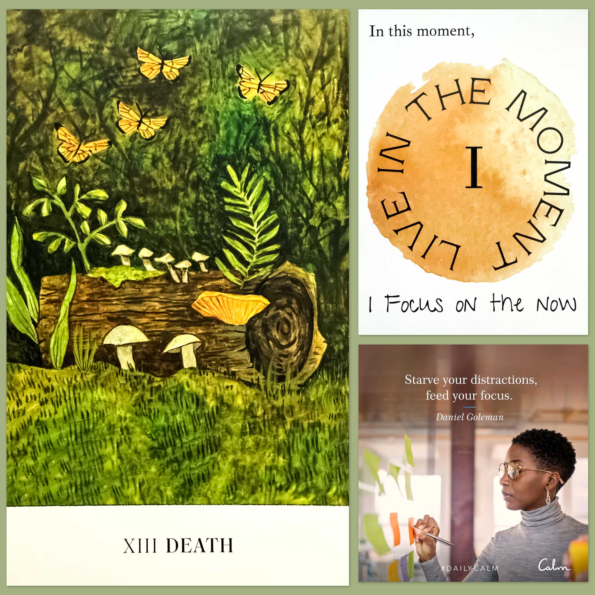Soul Tarot - Death card and the In This Moment Affirmation Cards