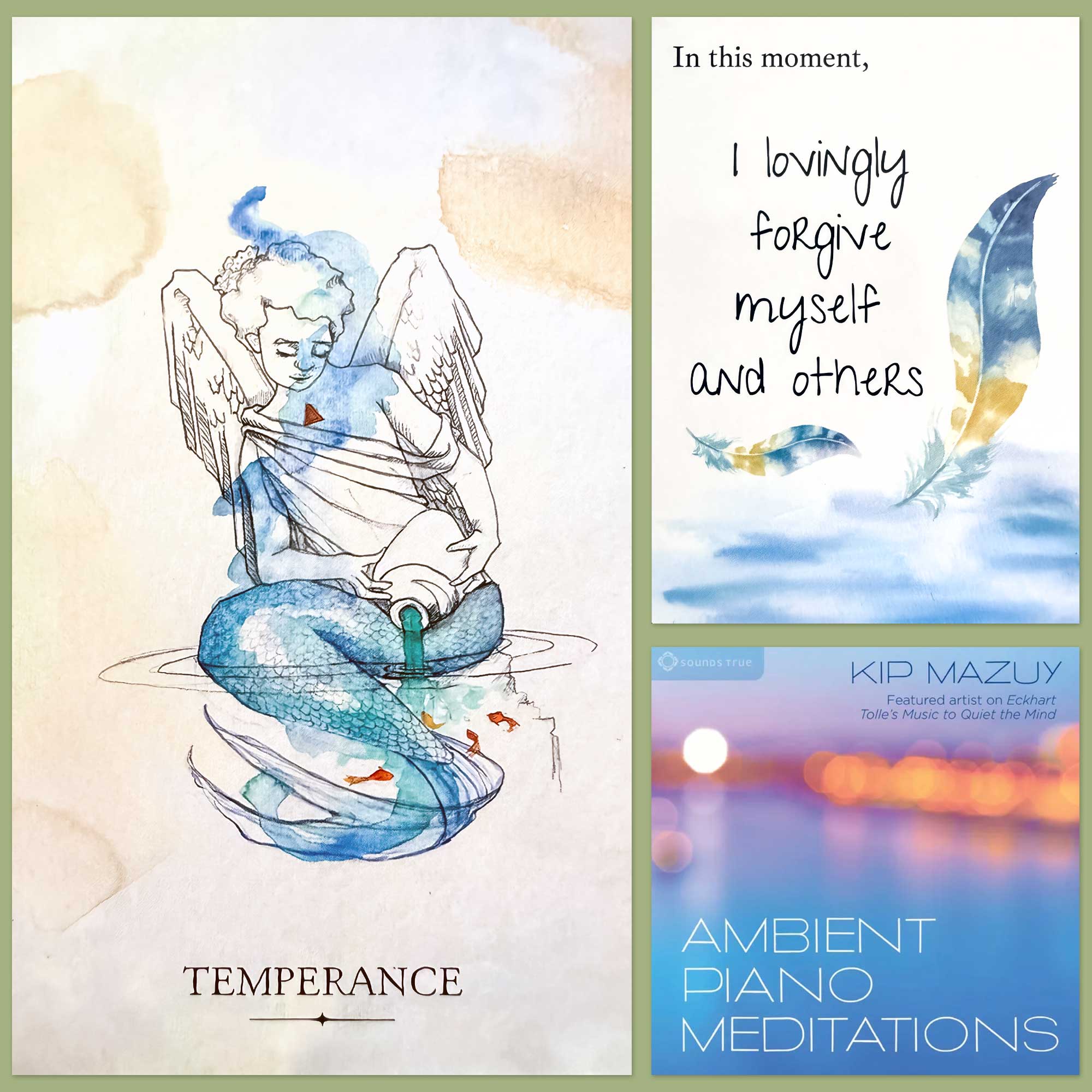 Otherkin Tarot's Temperance card In This Moment Mindful Affirmation Cards