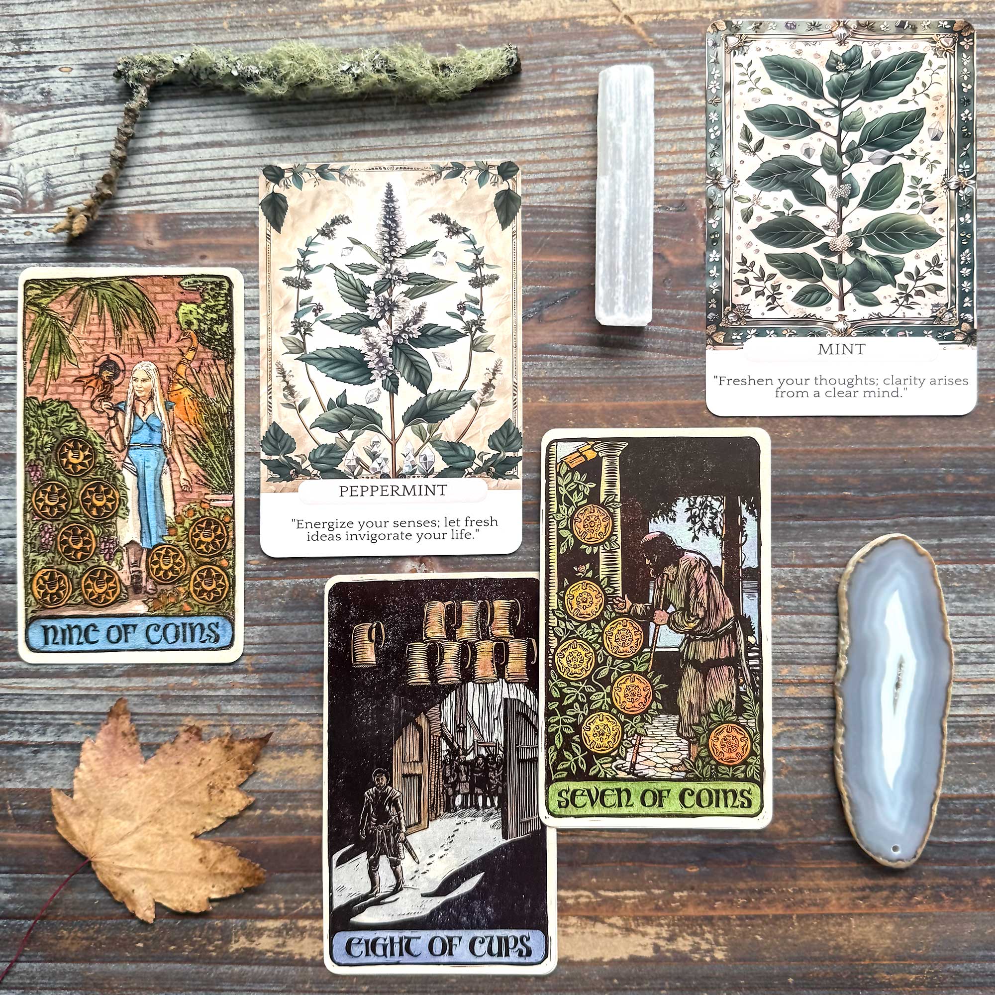 Tarot Reading with the Game of Thrones Tarot and Herbal Wisdom Oracle