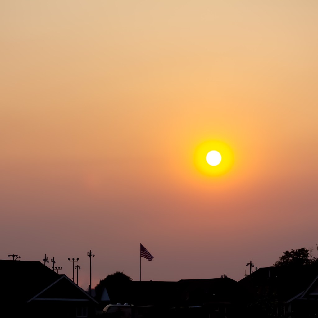 Wildfire Smoke Sunset