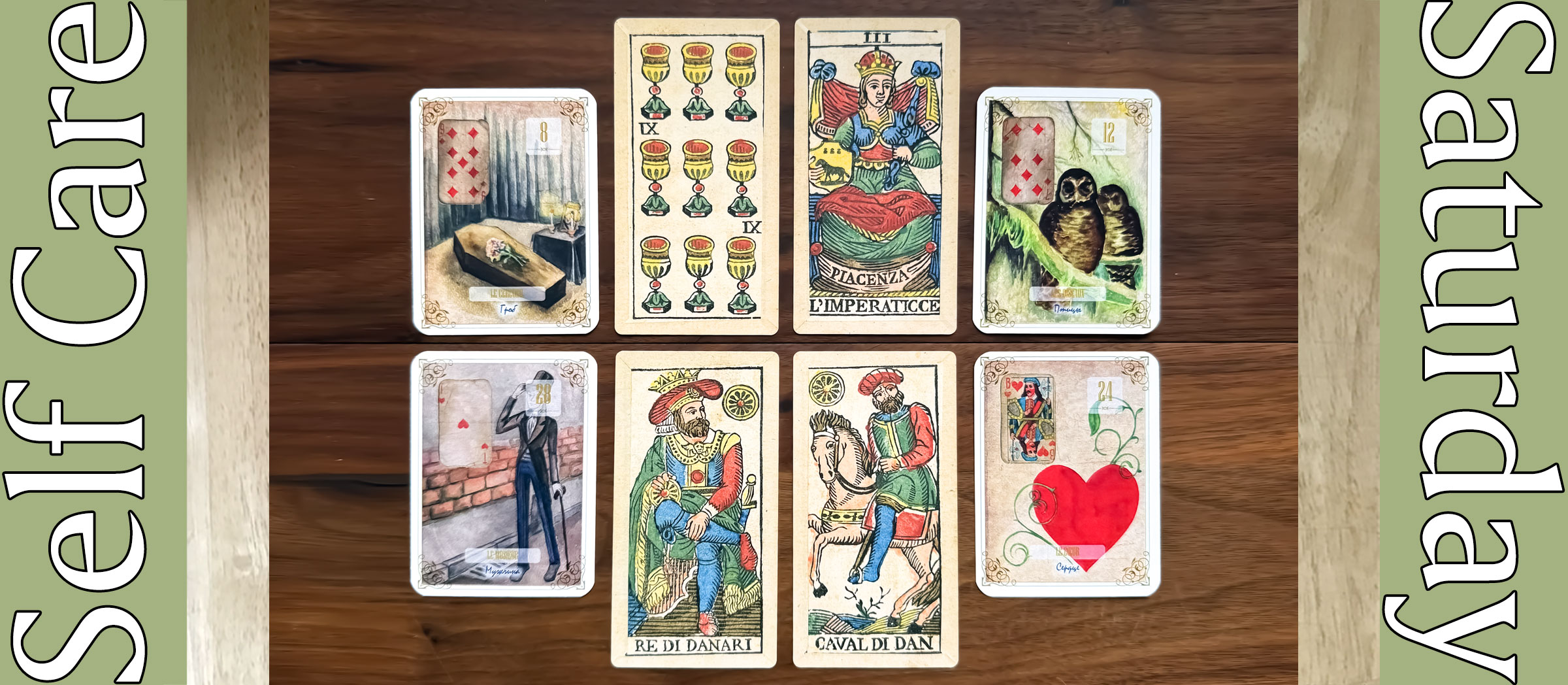 Self Care Saturday Tarot Reading with the Tarocchi Piacentini Anima Antiqua and Golden Flowers Lenormand