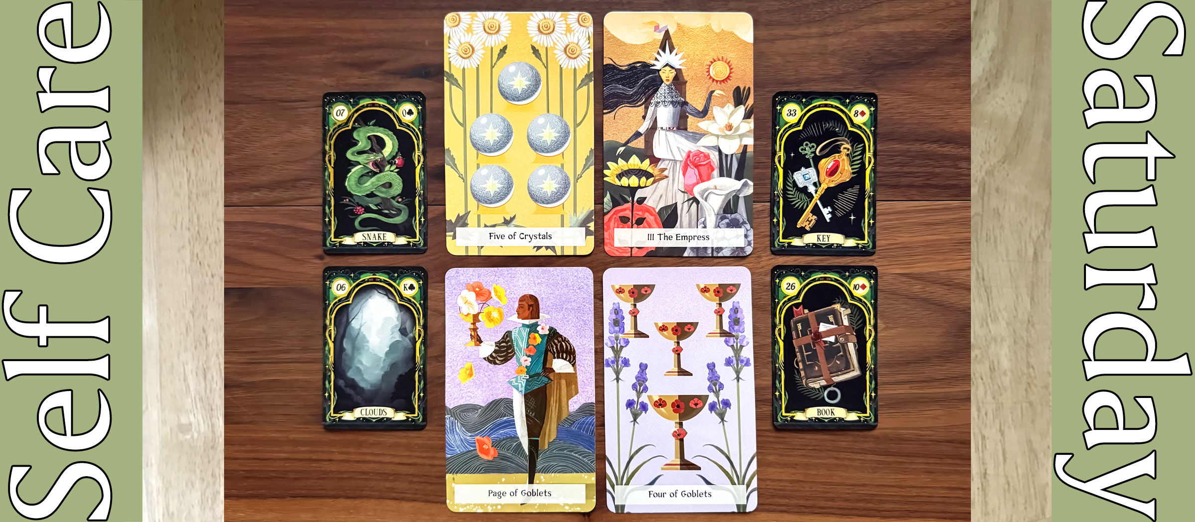 Self Care Saturday Tarot Reading with the Green Witchery Tarot and Dramatic Lenormand