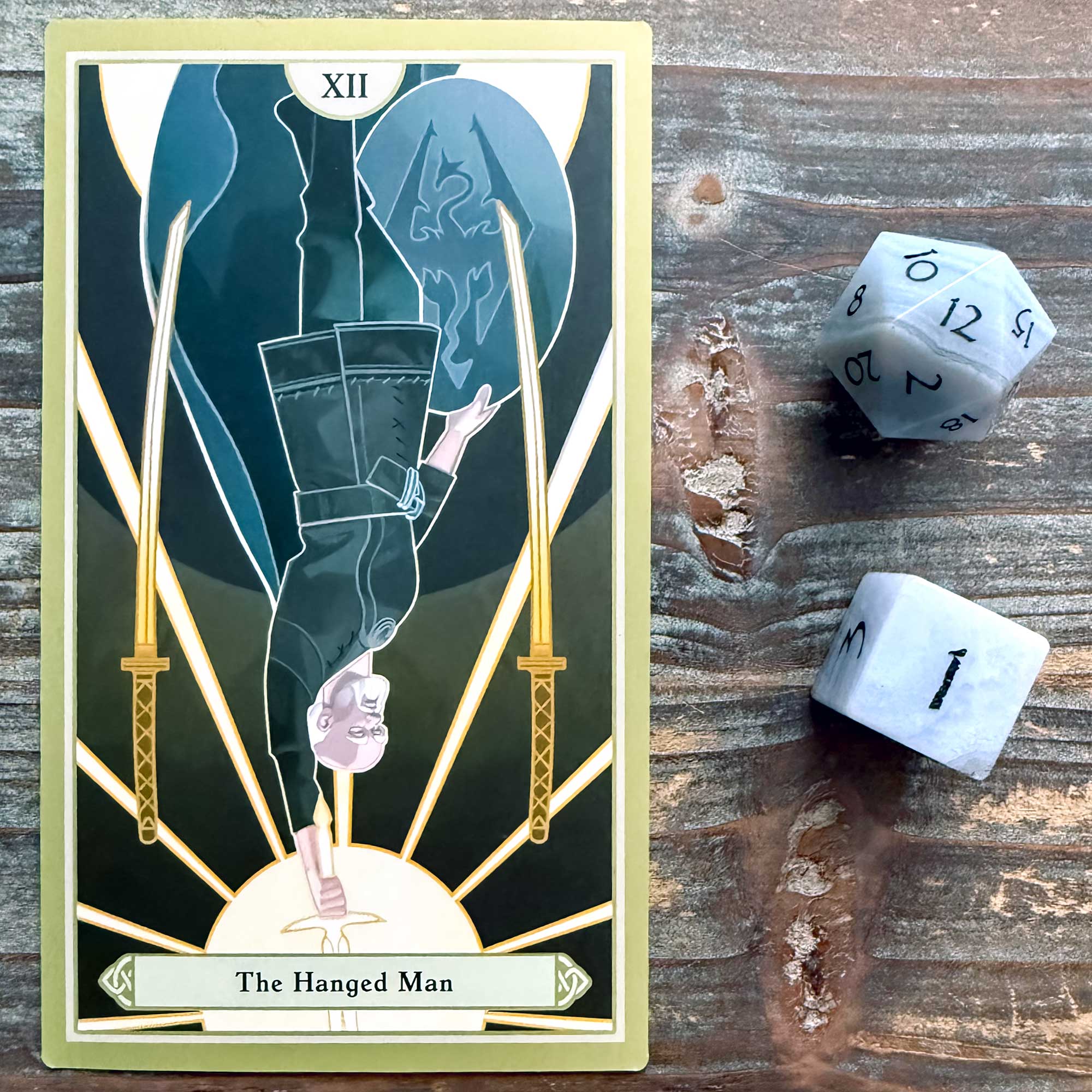 Tarot Activity from The One Card a Day Journal by Maria Sofia Marmanides - Skyrim Tarot The Elder Scrolls V - The Hanged Man