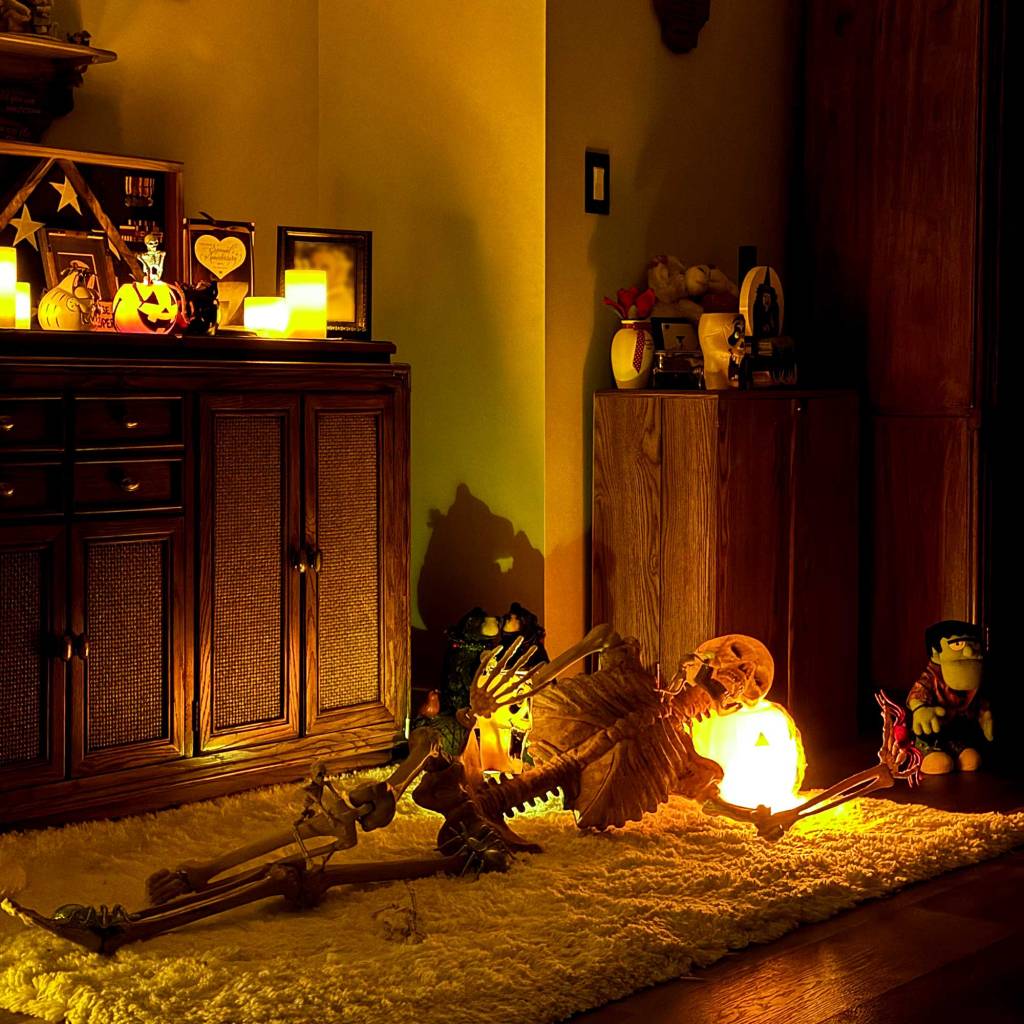 Exhausted Skeleton Halloween Decor