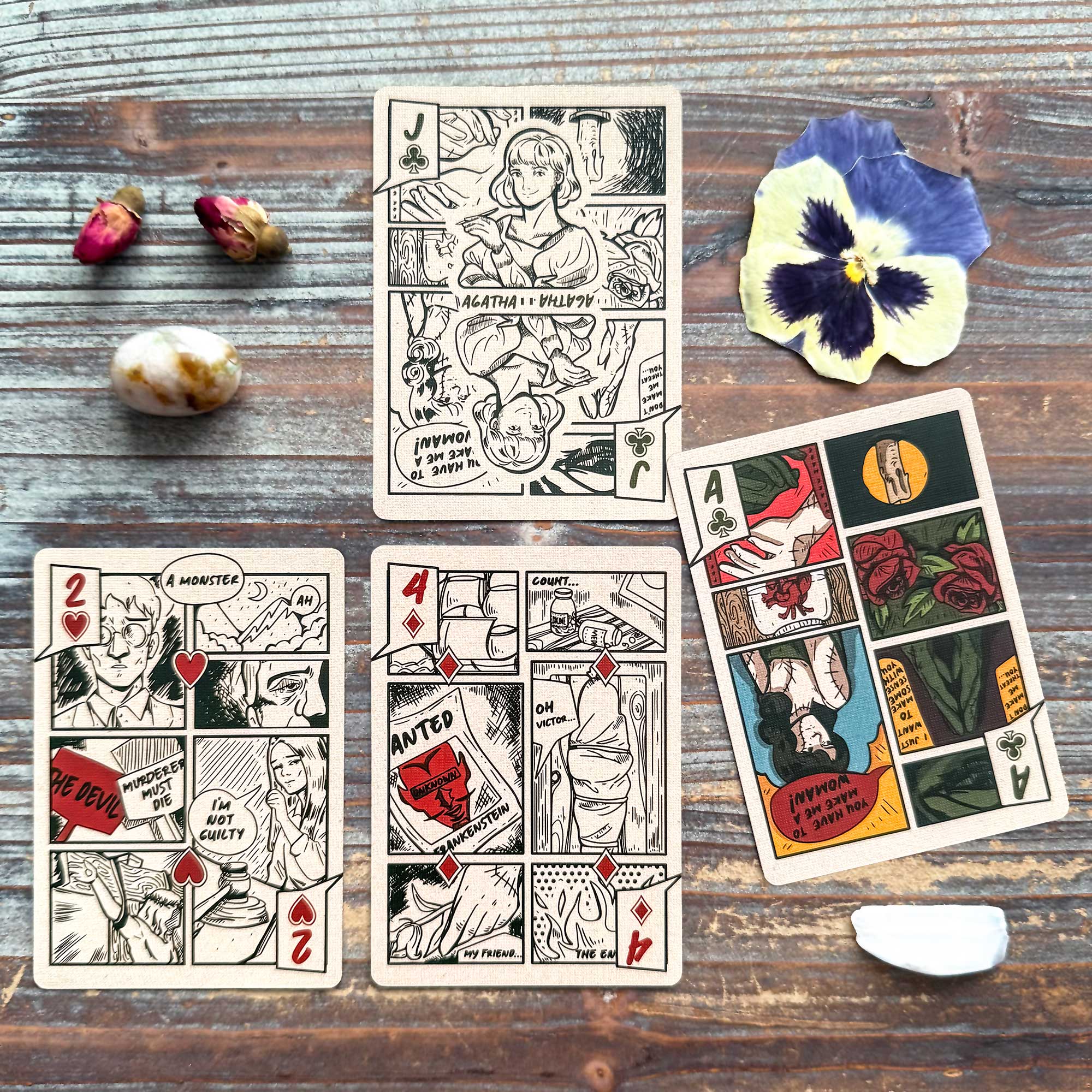 Creative Writing Activity with the Frankenstein Playing Cards Comics Edition