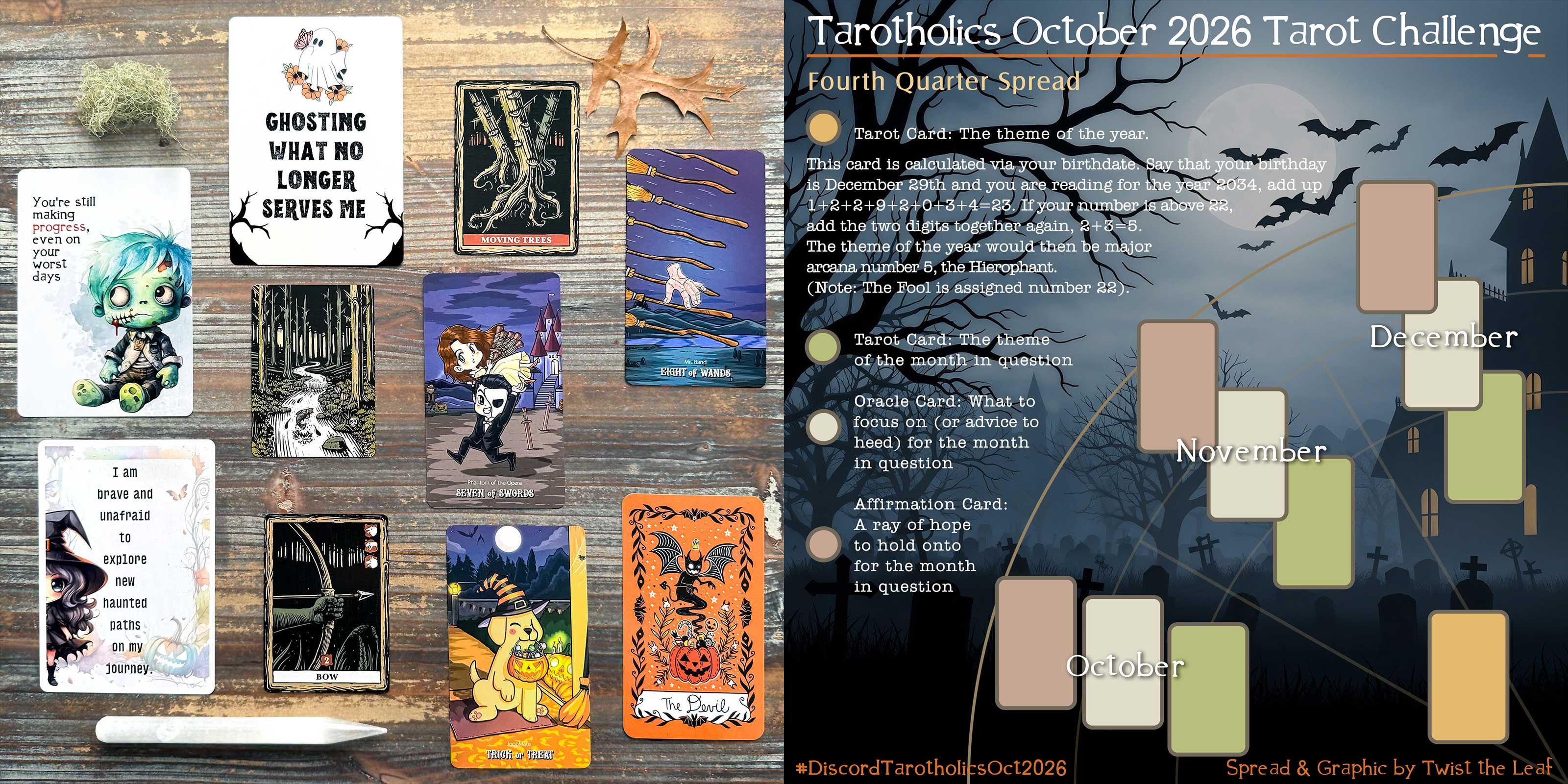 Fourth Quarter Tarot Reading with the Happy Halloween Tarot, Hellow Tarot, Awry The Forest Game Cards, and Twist's Halloween Affirmation Cards